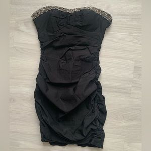 Y2K City Triangles Strapless Black Formal Dress 🖤